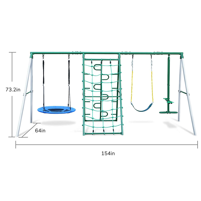 Kids Outdoor Climbing Frame - Ensemble de balançoires de jardin extérieur