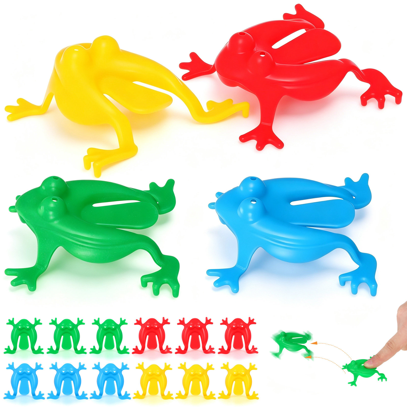 Kids Outdoor Jumping Toys - Lot de 16 grenouilles sauteuses aux