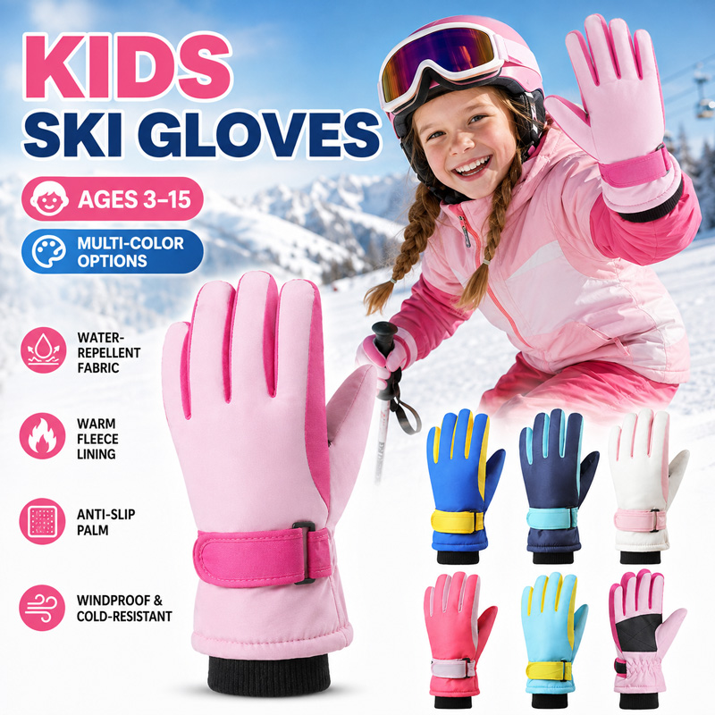 Kids Outdoor Gloves - Gants de ski d'hiver pour enfants,