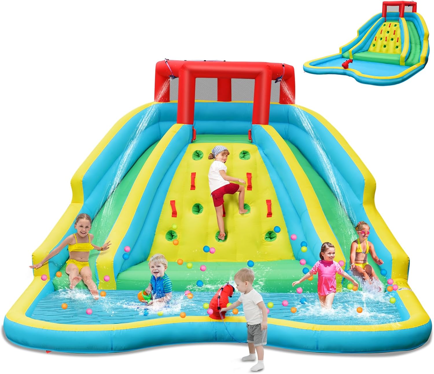 Kids Outdoor Water Slide - Toboggan aquatique gonflable géant pour enfants,