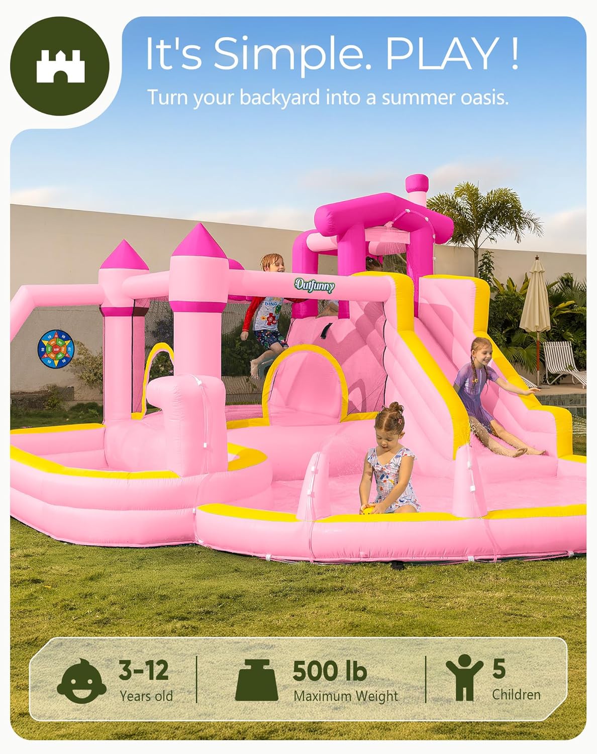 Toboggan aquatique gonflable r - Kids Outdoor Water Slide avis et prix