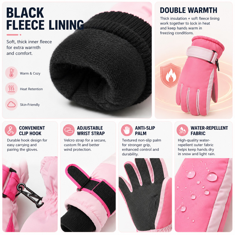 Gants de ski d'hiver pour enfa - Kids Outdoor Gloves avis et prix