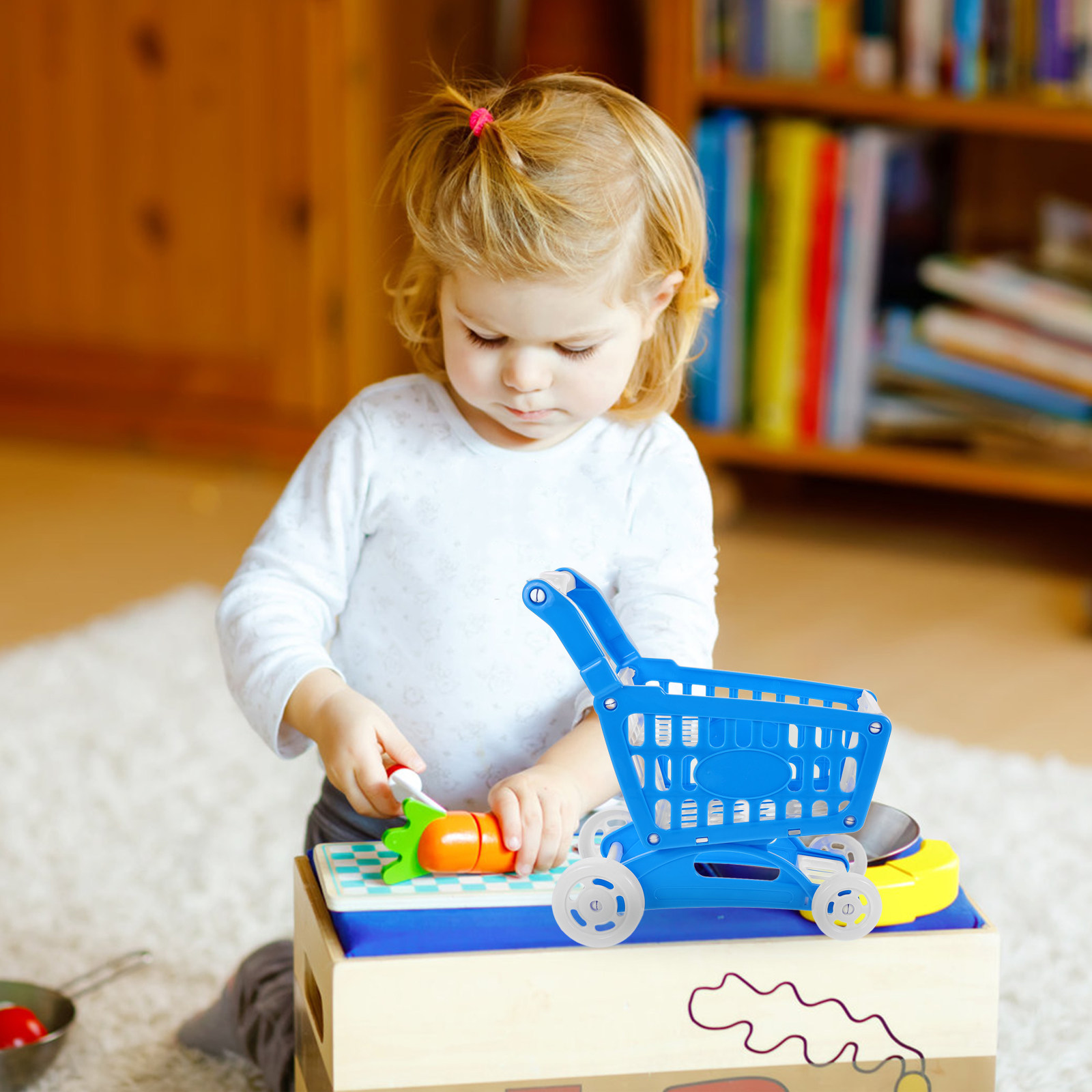 Mini chariot de courses bleu p - Kids Indoor Outdoor Cart avis et prix