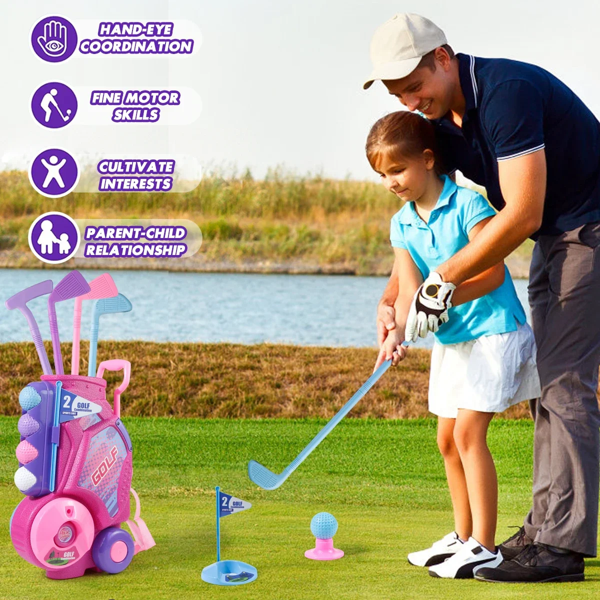 Ensemble de clubs de golf pour - Kids Indoor Outdoor Cart avis et prix